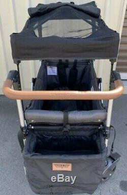Keenz 7S Twin Baby Double Stroller Wagon Easy Fold WithCanopy & Bag Black SEE PICT
