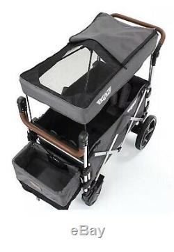 Keenz 7S Twin Baby Double Stroller Wagon Easy Fold w Canopy and Bag Purple NEW