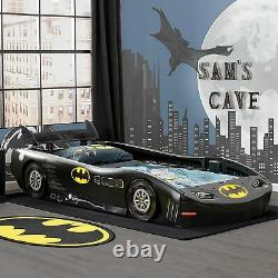 Kid Batman Batmobile Double Bed Baby Car Spoiler Furniture Guardrails House Room