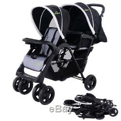 Kids Jogger Foldable Twins Boys Girls Toddler Travel Stroller Pushchair System