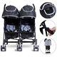 Large Foldable Twin Baby Double Stroller Kids Jogger Travel Infant Pushchair