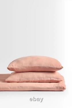 Light Pink Linen Duvet Cover Twin Full Double Queen King set Bedding Soft Linen