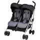 Lightweight Double Stroller Twin Reclining Seat Sturdy 90 Lbs 2-tone Gray Black