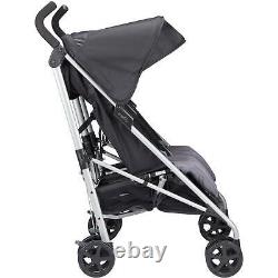 Lightweight Double Stroller Twin Reclining Seat Sturdy 90 lbs 2-Tone Gray Black