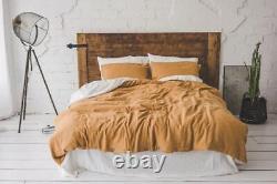 Linen Duvet Cover In Mustard Yellow Softened Quilt Cover Twin Queen Custom Size