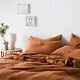 Linen Duvet Cover In Terracotta King Tiwn Full Size With 2 Matching Pillow Cases