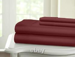 Linen Ultra Soft 800TC 100% Egyptian Cotton Twin/Full/Queen/King Burgundy Solid