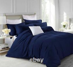Linen Ultra Soft 800TC 100% Egyptian Cotton Twin/Full/Queen/King Navy Blue Solid