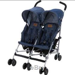 MACLAREN Twin Triumph Denim Indigo Stroller Pushchair £335