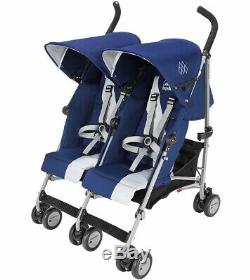 Maclaren 2018 Twin Triumph Double Stroller, Medieval Blue/Silver- NEW with Tags