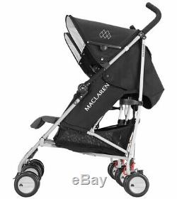 Maclaren 2019 Twin Triumph Double Stroller, Black/Charcoal NEW (open box)