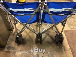 Maclaren Major Elite Twin/ double Blue Mobility Buggy Different Seat Sizes