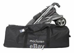 Maclaren Twin Techno Double Stroller Persian Rose+FREE Maclaren Carry Bag Black