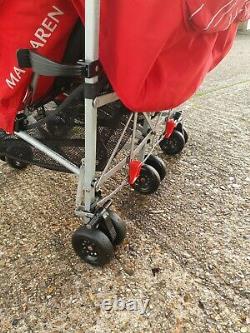 Maclaren Twin Triumph Black/red- Double Seat Stroller