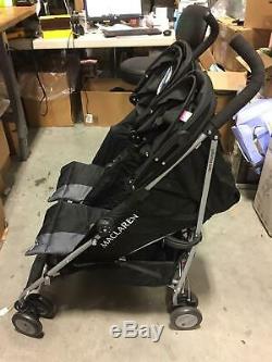 Maclaren Twin Triumph Double Baby Stroller, Lightweight Compact, Black/Charcoal