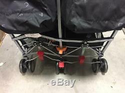 Maclaren Twin Triumph Double Baby Stroller, Lightweight Compact, Black/Charcoal