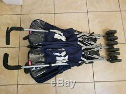 Maclaren Twin Triumph Double Seat Stroller Lightweight Umbrella, Navy