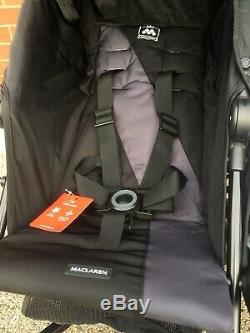 Maclaren Twin Triumph Double Umbrella Style Stroller Black! CLEAN Travel
