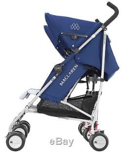 Maclaren Twin Triumph Lightweight Baby Double Stroller Medieval Blue / Silver
