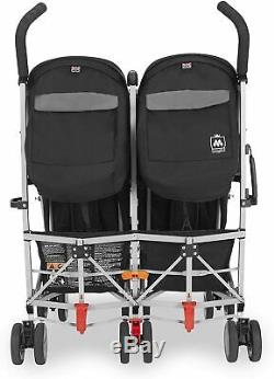 Maclaren Twin Triumph Stroller Double Buggy Pram Pushchair Push Chair Black New