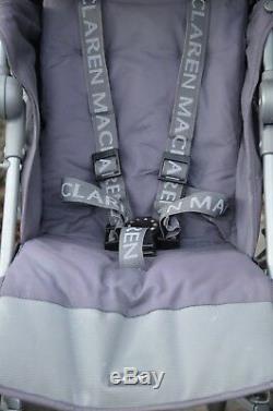 Maclaren Twin Triumph Umbrella Double Seat Stroller Grey Techno Buggy Gray