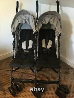 Mamas And Papas Cruise Twin Double Stroller Pushchair New Grey Umbrella Buggy