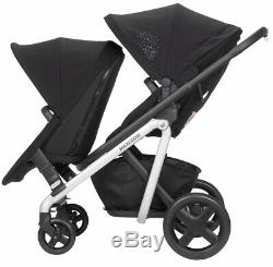 Maxi-Cosi Lila Modular Twin Baby Double Stroller with Second Seat Frequency Black