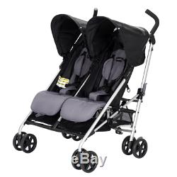 Minno Twin Double Stroller, Lightweight Baby Strollers With Canopy and Basket