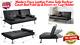 Modern Faux Leather Futon Sofa Recliner Couch Bed Fold Up & Down With Cup Holder