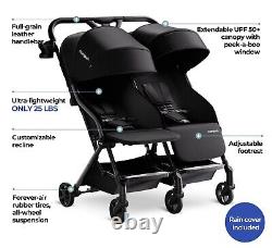 Mompush Lithe Double Ultralight Stroller, Lightweight Side by Side Stroller