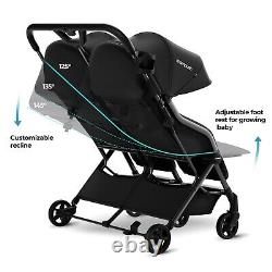 Mompush Lithe Double Ultralight Stroller, Lightweight Side by Side Stroller