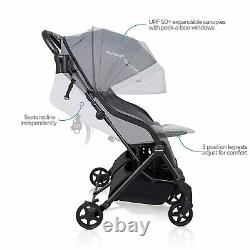 Mompush Ultra Lightweight Double Strollers for Twins in Black And Gray Large