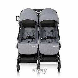 Mompush Ultra Lightweight Double Strollers for Twins in Black And Gray Large