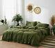 Moss Green Linen Bedding Set Softness Linen Duvet Cover Natural Linen Bedding
