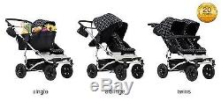 Mountain Buggy Duet Compact All Terrain Twin Baby Double Stroller Black NEW