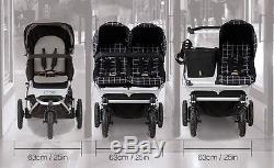 Mountain Buggy Duet Compact All Terrain Twin Baby Double Stroller Black NEW