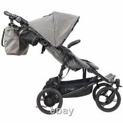 Mountain Buggy Luxury Duet Double Stroller Herringbone Grey with Diaper Bag