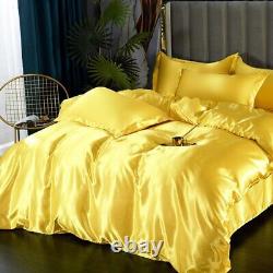 Mulberry Silk Bedding Set Duvet Cover Bed Sheet Pillowcase King Queen Full Twin