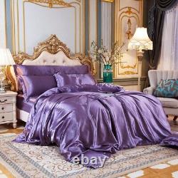 Mulberry Silk Duvet Cover Bed Sheet Satin Bedsheet King Queen Double Twin Size