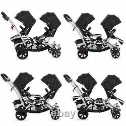 Multi-position Double Baby Stroller Lightweight Twin Toddler Foldable Travel