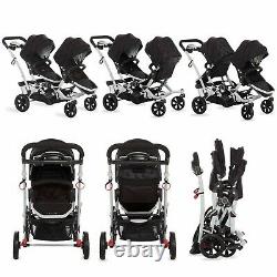 Multi-position Double Baby Stroller Lightweight Twin Toddler Foldable Travel