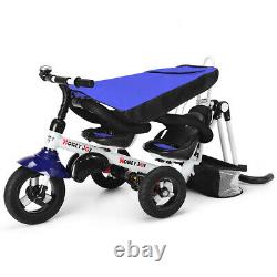 Multipurpose Twins Double Kid Easy Steer Stroller Children Tricycle Detachable