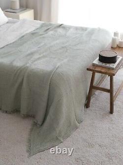 Muslin Throw Blanket, Bedding Coverlet, Muslin Bedspread, California King Double