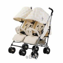 My Babiie Billie Faiers Twin Double Cream Stroller Pushchair Buggy inc Raincover