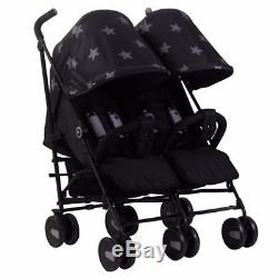 My Babiie MB22 Twin / Double From Birth Baby Folding Stroller Black Stars