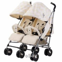 My Babiie MB22 Twin / Double From Birth Baby Folding Stroller Cream Chevron