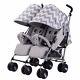 My Babiie Mb22 Twin / Double From Birth Baby Folding Stroller Grey Chevron