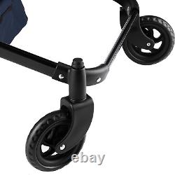 My First Baby Doll Twin Stroller Foldable Double Doll Pram in Red and Navy Blu