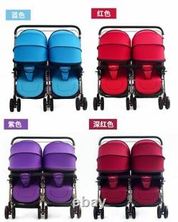NEW 2020Twins Double Baby Stroller Can Sit Lie Lightweight Double Stroller Pram