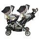 New Baby Trend Sit N Stand Double Twin Stroller Pram + 2 Car Seats